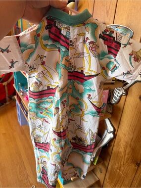 Vintage  pirate bear onesie made in USA